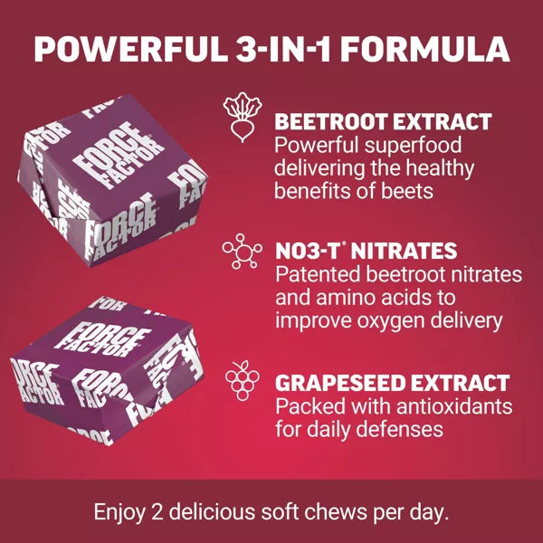 Force Factor Total Beets Dietary Supplements Soft Chews - Acai Berry - 60ct