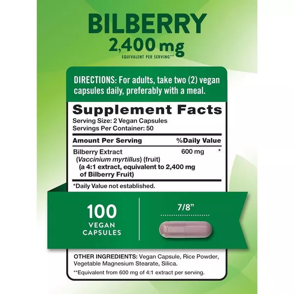 Nature's Truth, Bilberry Quick Release Capsules, 2400 Mg, 100 Caps