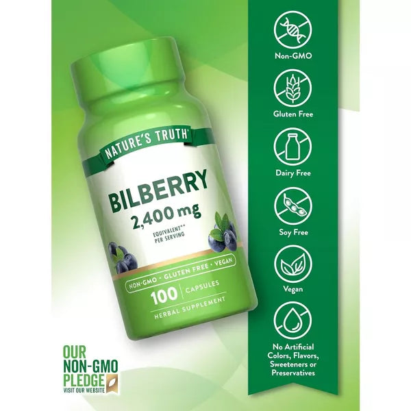 Nature's Truth, Bilberry Quick Release Capsules, 2400 Mg, 100 Caps