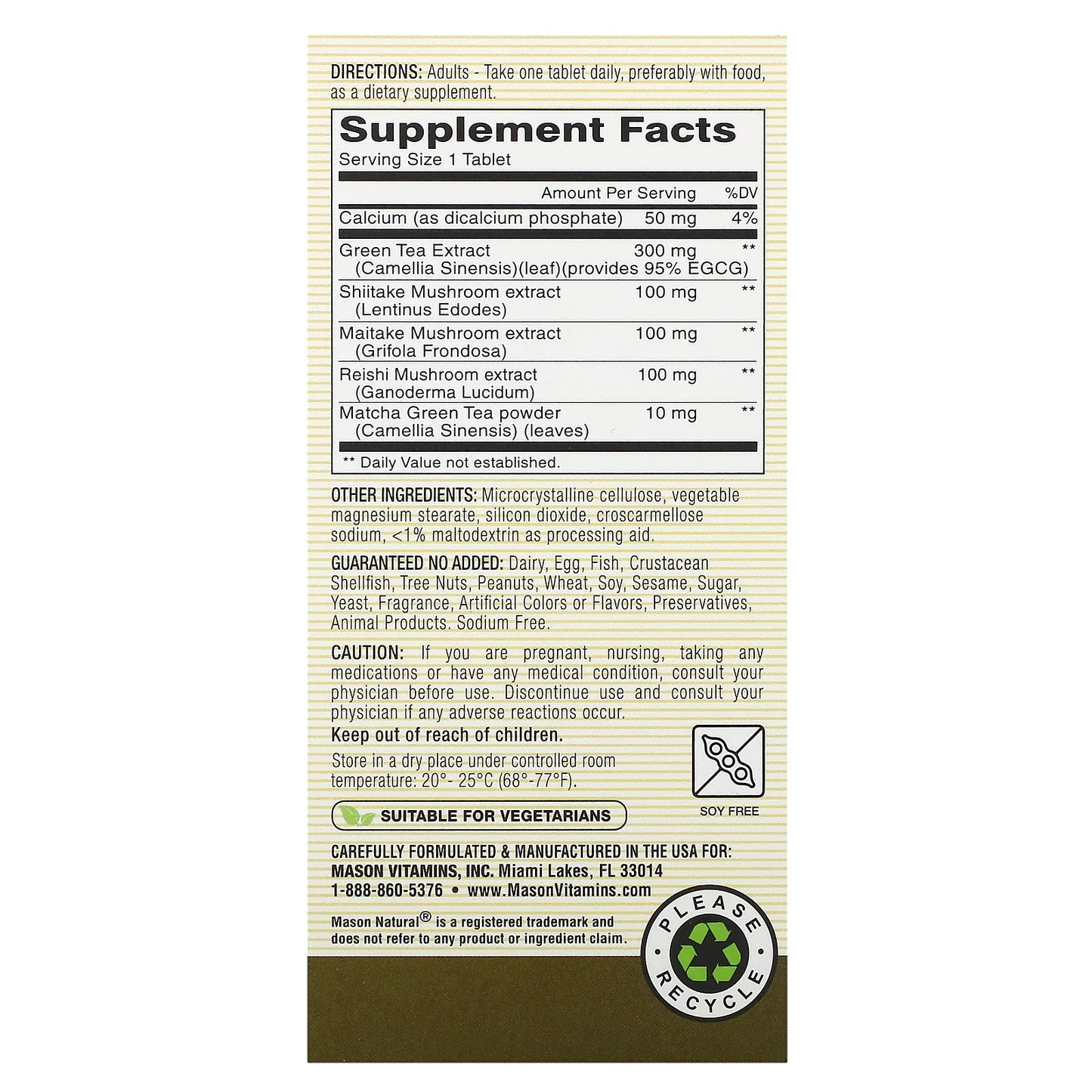 Mushroom Power with 95% EGCG & Matcha - 60 Tablets