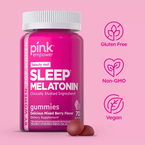 Melatonin 10mg Gummies | 70 Count | Vegan, Non-GMO & Gluten Free | by PINK