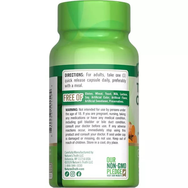 Nature's Truth Turmeric Curcumin with Black Pepper Extract | 500mg | 60 Capsules
