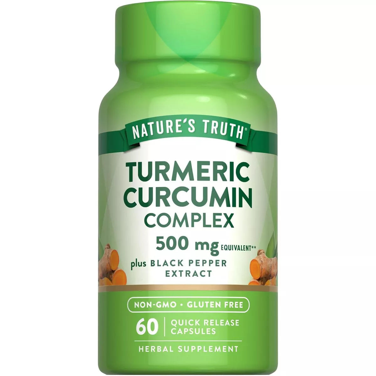 Nature's Truth Turmeric Curcumin with Black Pepper Extract | 500mg | 60 Capsules