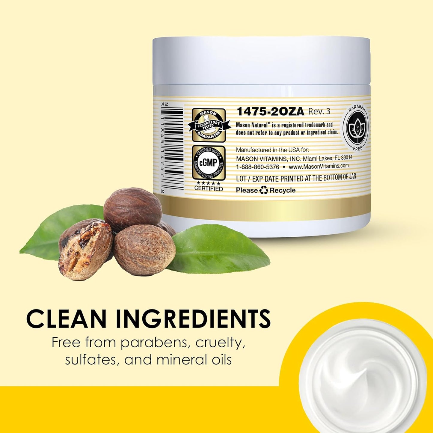 MASON NATURAL Collagen Premium Skin Cream, Women’s Anti-Aging Face & Body Daily Moisturizer for Hydration & Firmness, Pear Scent, 2 oz