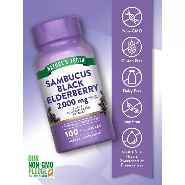 Nature's Truth Sambucus Black Elderberry | 100 Capsules